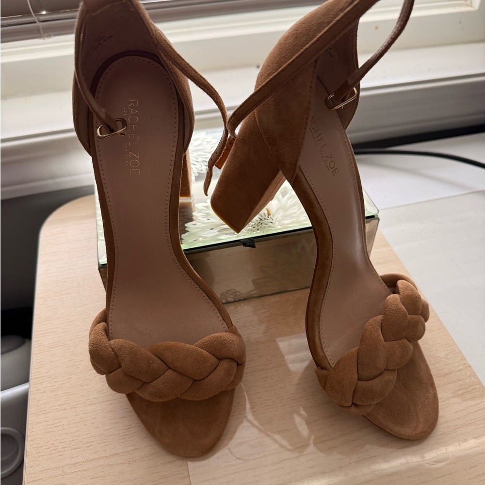 Rachel Zoe Brown Braided Heels